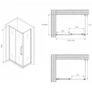 Душевой уголок 120x80 см Abber Schwarzer Diamant AG30120BMH-S80BM матовое