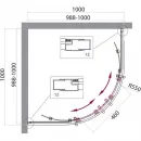 Душевой уголок 100x100 см BelBagno Uno UNO-195-R-2-100-P-Cr текстурное стекло