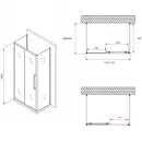 Душевой уголок 120x60 см Abber Schwarzer Diamant AG30120BH-S60B-S60B прозрачное