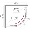 Душевой уголок 79,5x79,5 см BelBagno Uno UNO-195-R-2-80-P-Cr текстурное стекло