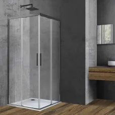 Душевой уголок Vincea Soft VSS-3SO900CLGM 90x90 см, профиль вороненая сталь, стекло прозрачное