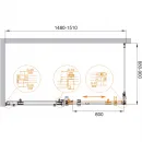 Душевой уголок Cezares Stylus STYLUS-O-M-AH-1-150/90-C-Cr 150x90 см, профиль хром, стекло прозрачное