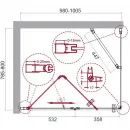 Душевой уголок 100x80 см BelBagno Albano ALBANO-ASH-1-100/80-C-Cr прозрачное