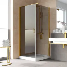 Душевой уголок Vegas Glass EP-Fis LUX 90*120 09 07 L 90x120 см L, профиль золотой, стекло графитовое
