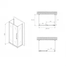 Душевой уголок 130x80 см Abber Schwarzer Diamant AG30130BMH-S80BM-S80BM матовое