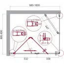 Душевой уголок 100x90 см BelBagno Albano ALBANO-ASH-1-100/90-C-Cr прозрачное