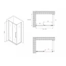 Душевой уголок 140x80 см Abber Schwarzer Diamant AG30140BMH-S80BM матовое