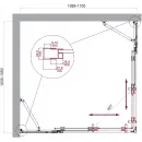 Душевой уголок BelBagno Luce LUCE-AH-22-110/105-C-Cr 110x105 см, профиль хром, стекло прозрачное