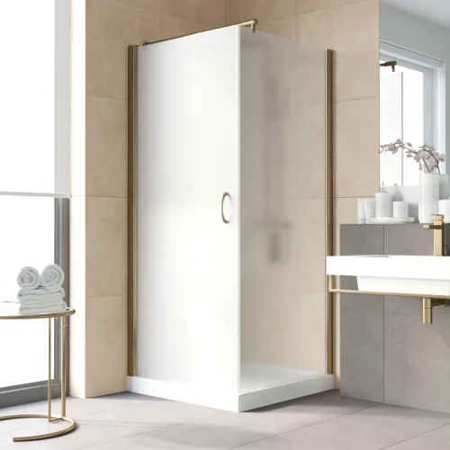 Душевой уголок Vegas Glass EP-Fis LUX 90*80 05 10 L 90x80 см L, профиль бронза, стекло сатин