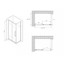 Душевой уголок 150x80 см Abber Schwarzer Diamant AG30150BMH-S80BM матовое