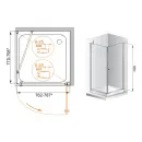 Душевой уголок Cezares Triumph 80x80 см текстурное стекло TRIUMPH-D-A-1-80-P-Cr-R
