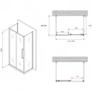 Душевой уголок 120x60 см Abber Schwarzer Diamant AG30120H-S60-S60 прозрачное