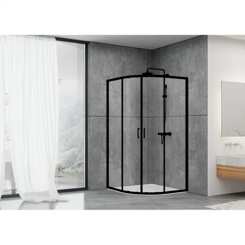 Душевой уголок 100x100 см Abber Schwarzer Diamant AG01100B прозрачное