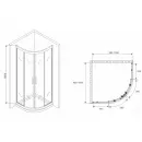Душевой уголок 100x100 см Abber Schwarzer Diamant AG01100B прозрачное