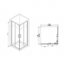 Душевой уголок 80x80 см Abber Schwarzer Diamant AG02080B прозрачное