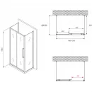 Душевой уголок 120x60 см Abber Schwarzer Diamant AG30120MH-S60M-S60M матовое