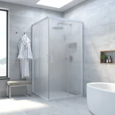 Душевой уголок Vegas Glass ZA NOVO h2000 100 01 10 100x100 см, профиль белый, стекло сатин