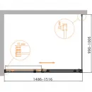 Душевой уголок 150x100 см Cezares DUET SOFT-M-AH-1-150/100-C-Cr прозрачное