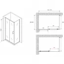 Душевой уголок 130x50 см Abber Schwarzer Diamant AG301305-S505 прозрачное
