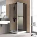 Душевой уголок Vegas Glass EP-Fis LUX 90*80 02M 07 R 90x80 см R, профиль черный матовый, стекло графитовое