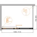 Душевой уголок 150x80 см Cezares DUET SOFT-M-AH-1-150/80-C-Cr прозрачное