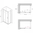 Душевой уголок 130x50 см Abber Schwarzer Diamant AG30130B-S50B прозрачное