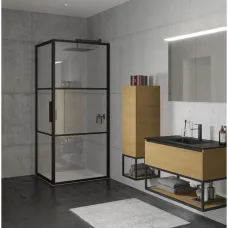 Душевой уголок Riho Grid GB201 G004013121 100x80 см, профиль черный матовый, стекло прозрачное
