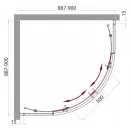 Душевой уголок BelBagno Uno 90x90 см текстурное стекло UNO-R-2-90-P-Cr