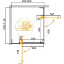 Душевой уголок 100-110x80-90 см Cezares SLIDER-AH-2-80/90-100/110-C-NERO прозрачное