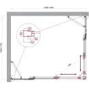 Душевой уголок BelBagno Luce LUCE-AH-22-130/110-C-Cr 130x110 см, профиль хром, стекло прозрачное