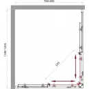 Душевой уголок 120x80 см BelBagno Sela SELA-AH-2-120/80-P-Cr текстурное стекло