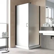 Душевой уголок Vegas Glass EP-Fis LUX 90*120 02M 10 L 90x120 см L, профиль черный матовый, стекло сатин