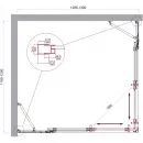 Душевой уголок BelBagno Luce LUCE-AH-22-130/120-C-Cr 130x120 см, профиль хром, стекло прозрачное