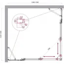 Душевой уголок BelBagno Luce LUCE-AH-22-130/125-C-Cr 130x125 см, профиль хром, стекло прозрачное