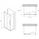 Душевой уголок 140x50 см Abber Schwarzer Diamant AG30140BH-S50B-S50B прозрачное