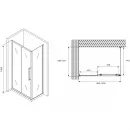 Душевой уголок 100x70 см Abber Schwarzer Diamant AG30100H-S70 прозрачное