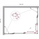 Душевой уголок BelBagno Luce LUCE-AH-22-140/110-C-Cr 140x110 см, профиль хром, стекло прозрачное