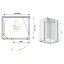 Душевой уголок Cezares Triumph 90x80 см текстурное стекло TRIUMPH-D-AH-1-90/80-P-Cr-R
