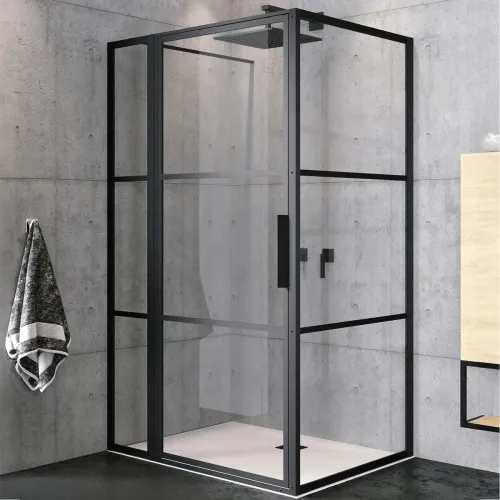 Душевой уголок Riho Grid GB203 G004018121 110x100 см, профиль черный матовый, стекло прозрачное