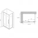 Душевой уголок 100x80 см Abber Schwarzer Diamant AG30100H-S80 прозрачное