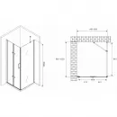 Душевой уголок 89,8x100 см Abber Zart AG08090P-S101 прозрачное