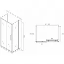 Душевой уголок 100x80 см Abber Schwarzer Diamant AG30100H-S80-S80 прозрачное