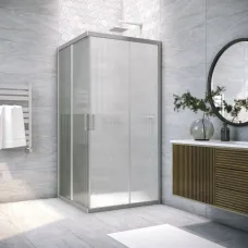 Душевой уголок Vegas Glass ZA NOVO h2000 110 07 Moru 110x110 см, профиль матовый хром, стекло рифленое