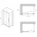 Душевой уголок 140x50 см Abber Schwarzer Diamant AG30140H-S50 прозрачное