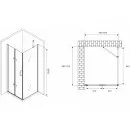 Душевой уголок 89,8x70 см Abber Zart AG08090P-S71 прозрачное