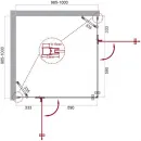 Душевой уголок 100x100 см BelBagno Kraft KRAFT-A-22-100-C-Cr прозрачное