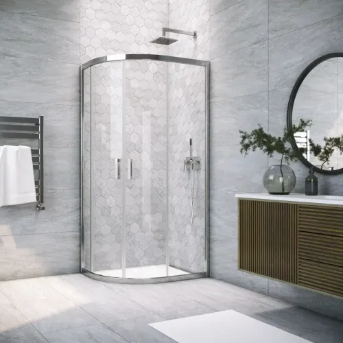 Душевой уголок Vegas Glass ZS-F TUR NOVO 110*100 08 01 110x100 см, профиль хром, стекло прозрачное