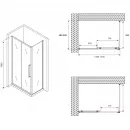 Душевой уголок 140x60 см Abber Schwarzer Diamant AG30140H-S60 прозрачное
