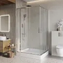 Душевой уголок BelBagno Luce LUCE-AH-22-150/110-C-Cr 150x110 см, профиль хром, стекло прозрачное