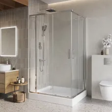Душевой уголок BelBagno Luce LUCE-AH-22-150/110-C-Cr 150x110 см, профиль хром, стекло прозрачное
